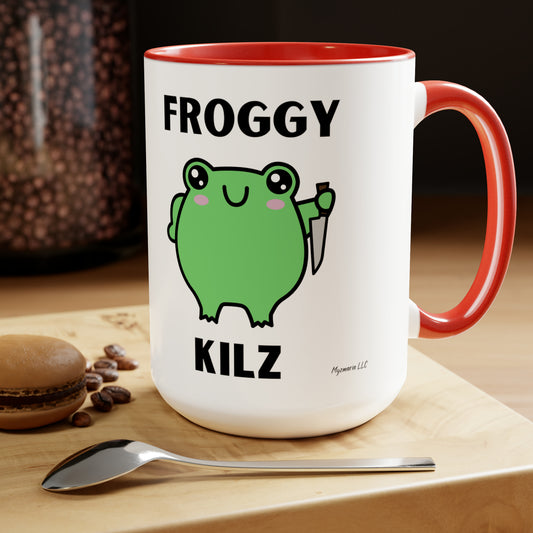 Two-Tone Coffee Mugs, 15oz Froggy Kilz